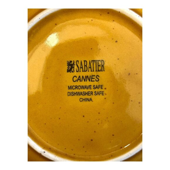 Set Of 6 Sabatier Cannes Stoneware Salad Plates 8" Microwave & Dishwasher Safe - Picture 4 of 6
